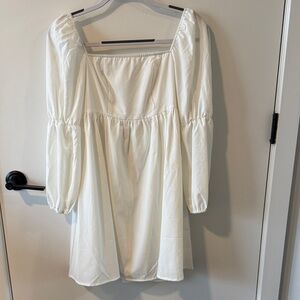 Long Sleeve White Peasant Dress